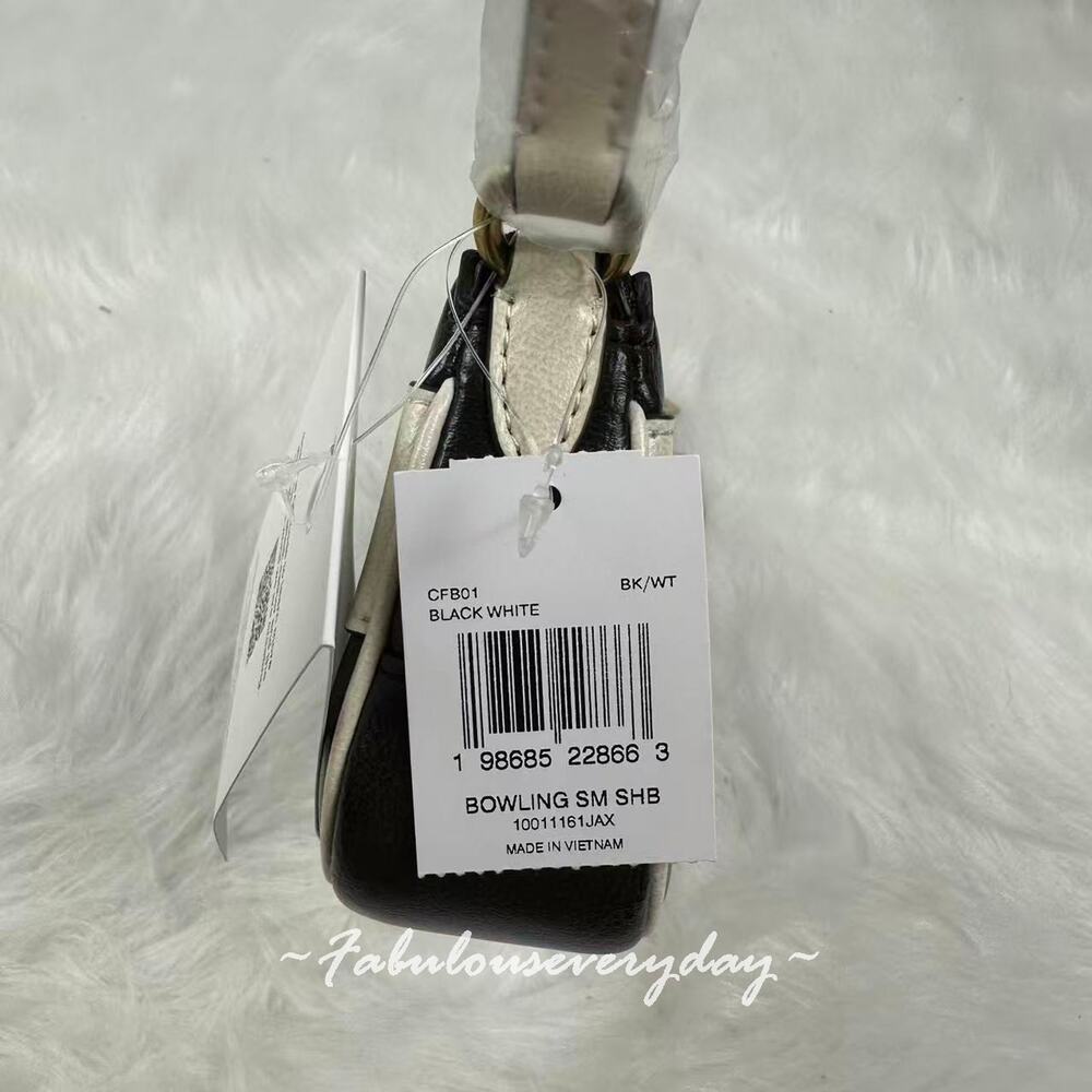 Coach Coachtopia Bowling Small Shoulder Bag Upcrafted Leather/Black White CFB01 - Picture 5 of 8
